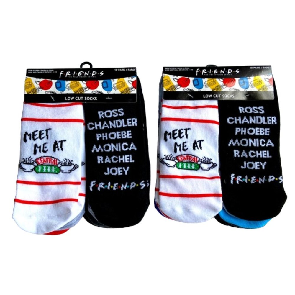 Warner Brothers - Women's Friends Quotes Socks, two 10-Packs (Total of 20 pairs)